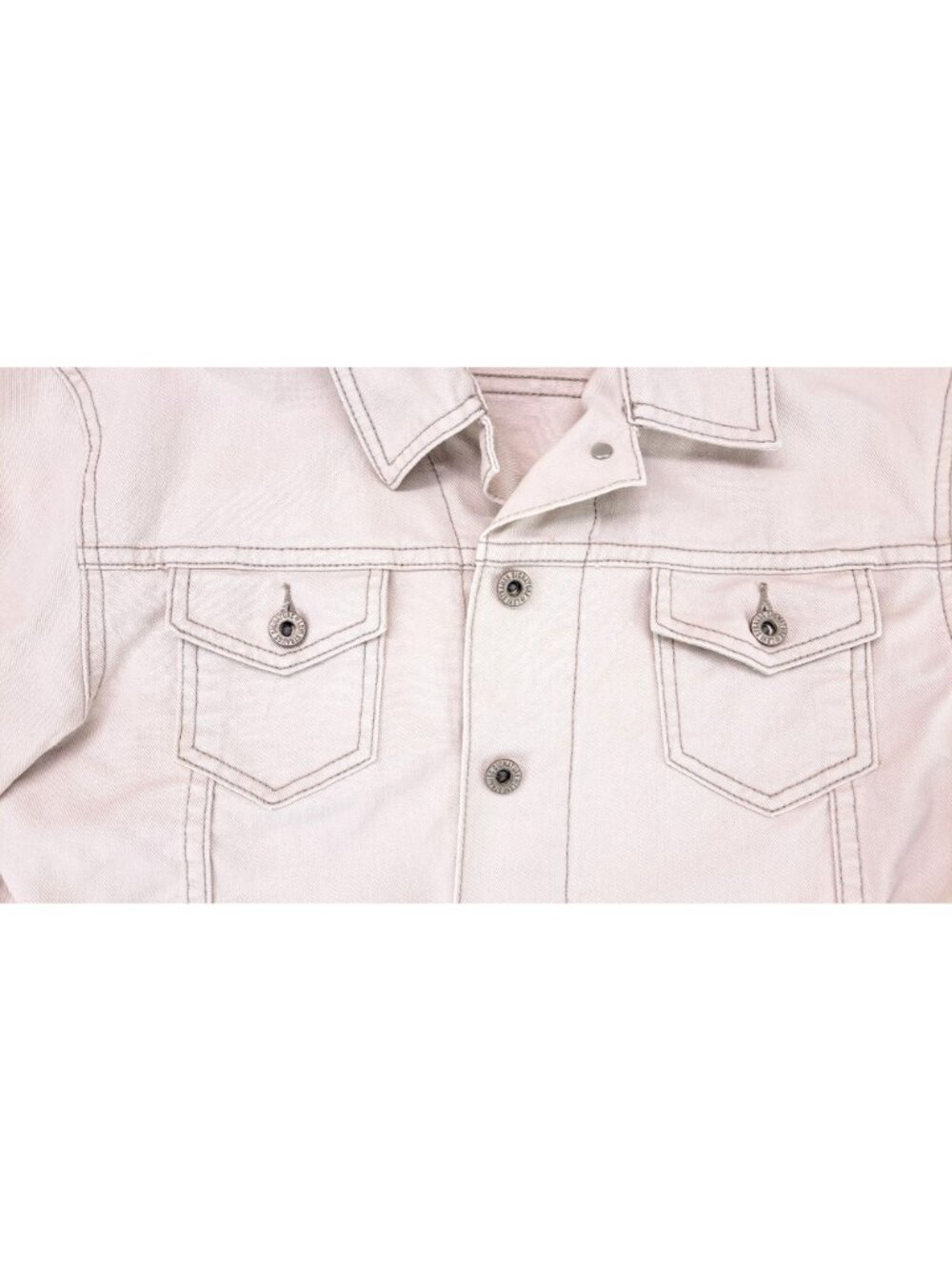 Levi Strauss Signature Women Medium Beige Denim Trucker Jacket Levi's Tan Jean - Picture 5 of 8